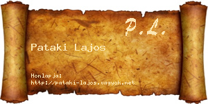 Pataki Lajos névjegykártya